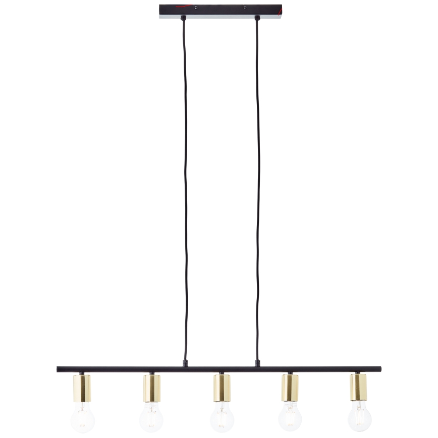 Brilliant - Lustre suspenso por cabo KERRY 5xE27/40W/230V preto/latão