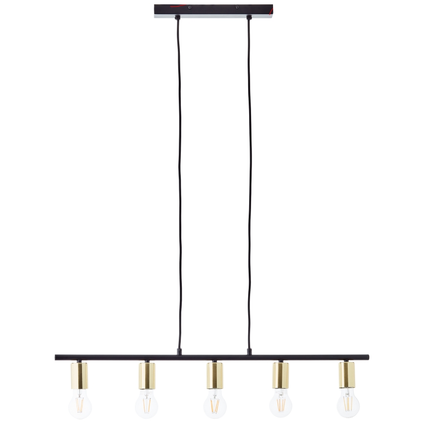 Brilliant - Lustre suspenso por cabo KERRY 5xE27/40W/230V preto/latão