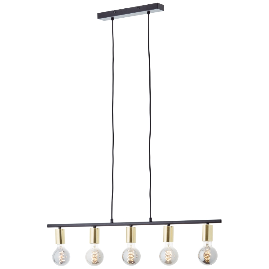Brilliant - Lustre suspenso por cabo KERRY 5xE27/40W/230V preto/latão