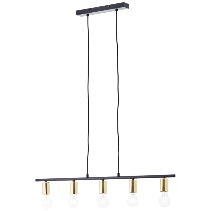 Brilliant - Lustre suspenso por cabo KERRY 5xE27/40W/230V preto/latão