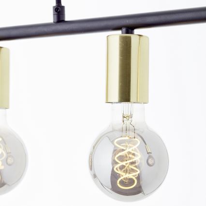 Brilliant - Lustre suspenso por cabo KERRY 5xE27/40W/230V preto/latão