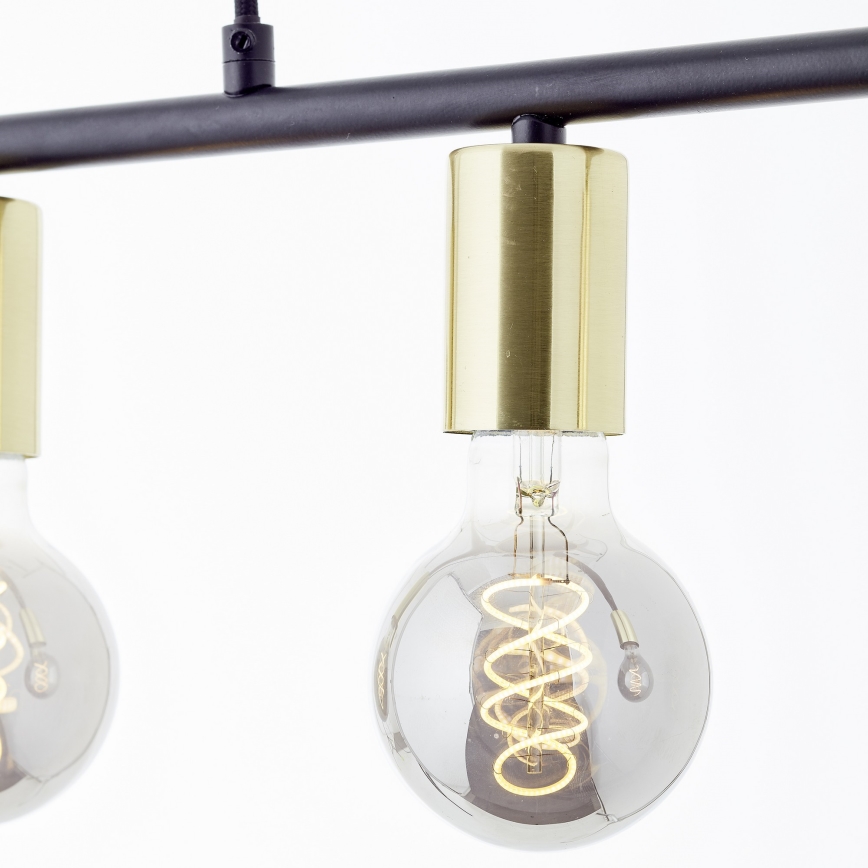 Brilliant - Lustre suspenso por cabo KERRY 5xE27/40W/230V preto/latão