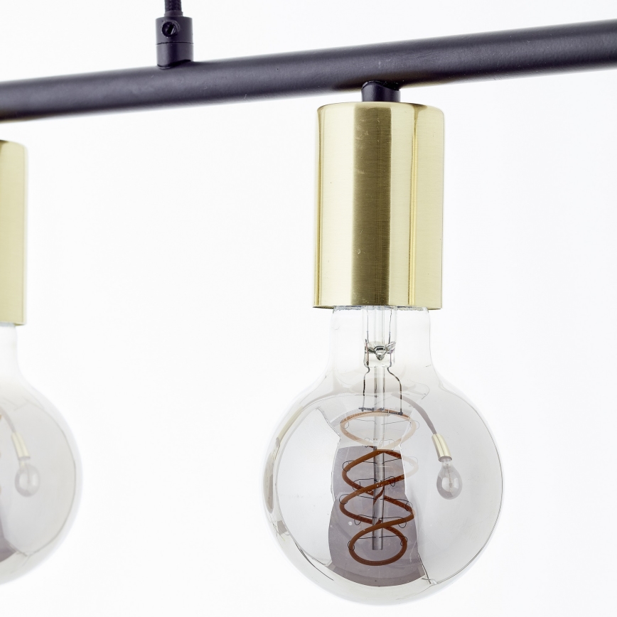 Brilliant - Lustre suspenso por cabo KERRY 5xE27/40W/230V preto/latão