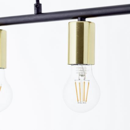 Brilliant - Lustre suspenso por cabo KERRY 5xE27/40W/230V preto/latão