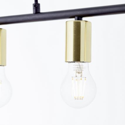 Brilliant - Lustre suspenso por cabo KERRY 5xE27/40W/230V preto/latão