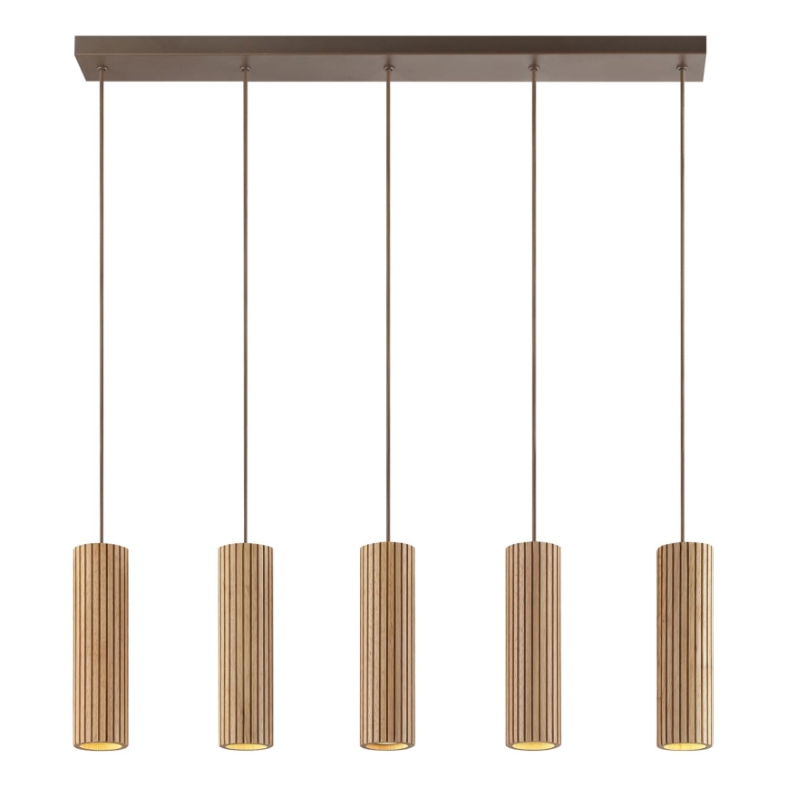 Brilliant - Lustre suspenso por cabo LAKEWOOD 5xGU10/10W/230V castanho