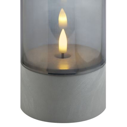 Brilliant - Pack de 2 velas LED ILLUSION LED/2xAA IP44 cinzento/preto fumê