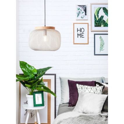 Brilliant - Pendente com cabo GIADA 1xE27/40W/230V Ø 39 cm cinza