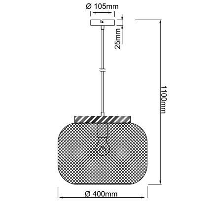 Brilliant - Pendente com cabo GIADA 1xE27/40W/230V Ø 39 cm cinza