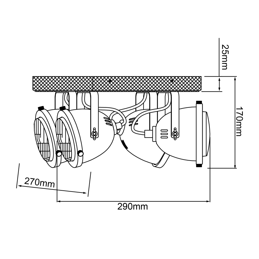Brilliant - Spot CARMEN WOOD 4xGU10/5W/230V eucalipto