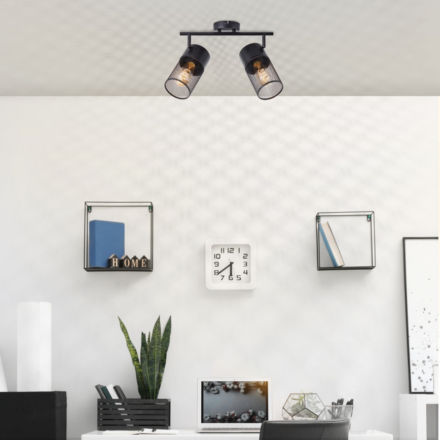 Brilliant - Spot KAMOLO 2xE27/40W/230V preto