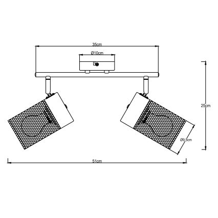 Brilliant - Spot KAMOLO 2xE27/40W/230V preto