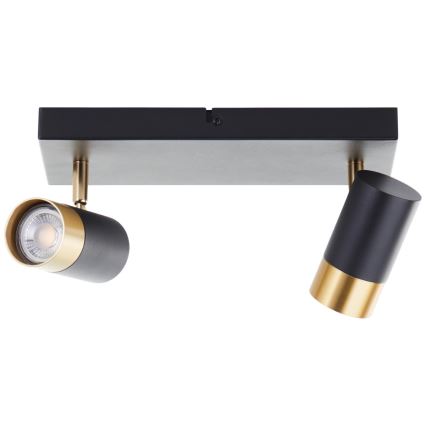 Brilliant - Spot LED COVELO 2x GU10/5W/230V preto/dourado