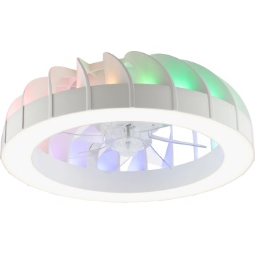 Brilliant - Ventilador de teto dimmerizável LED RGBW com luz FANORA LED/30W/230V 2700-6500K diâmetro 46 cm branco + controlo remoto