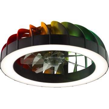 Brilliant - Ventilador de teto dimmerizável LED RGBW com luz FANORA LED/30W/230V 2700-6500K diâmetro 46 cm preto + controlo remoto