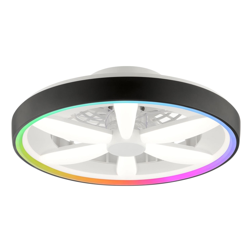 Brilliant - Ventilador de teto dimmerizável LED RGBW com luz GAIANO LED/48W/230V 2700-6500K preto + controlo remoto