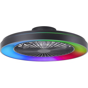 Brilliant - Ventilador de teto dimmerizável LED RGBW MAZZARO LED/24W/230V 3000-6500K diâmetro 58 cm preto + controlo remoto