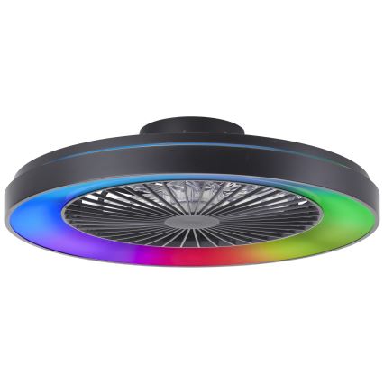 Brilliant - Ventilador de teto dimmerizável LED RGBW MAZZARO LED/24W/230V 3000-6500K diâmetro 58 cm preto + controlo remoto