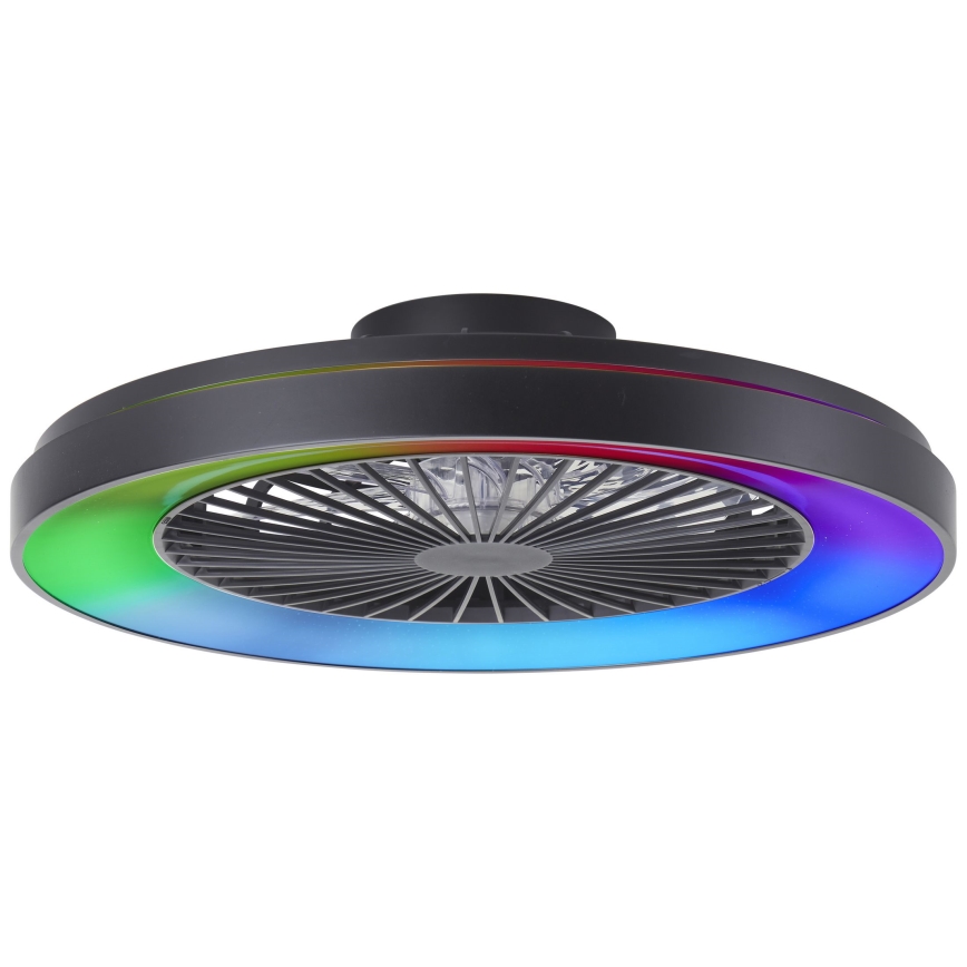 Brilliant - Ventilador de teto dimmerizável LED RGBW MAZZARO LED/24W/230V 3000-6500K diâmetro 58 cm preto + controlo remoto