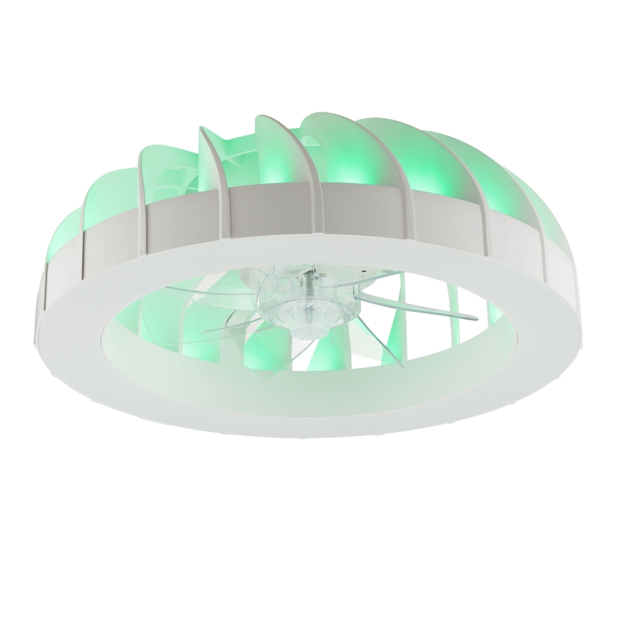 Brilliant - Ventilador de teto dimmerizável LED RGBW com luz FANORA LED/30W/230V 2700-6500K diâmetro 46 cm branco + controlo remoto