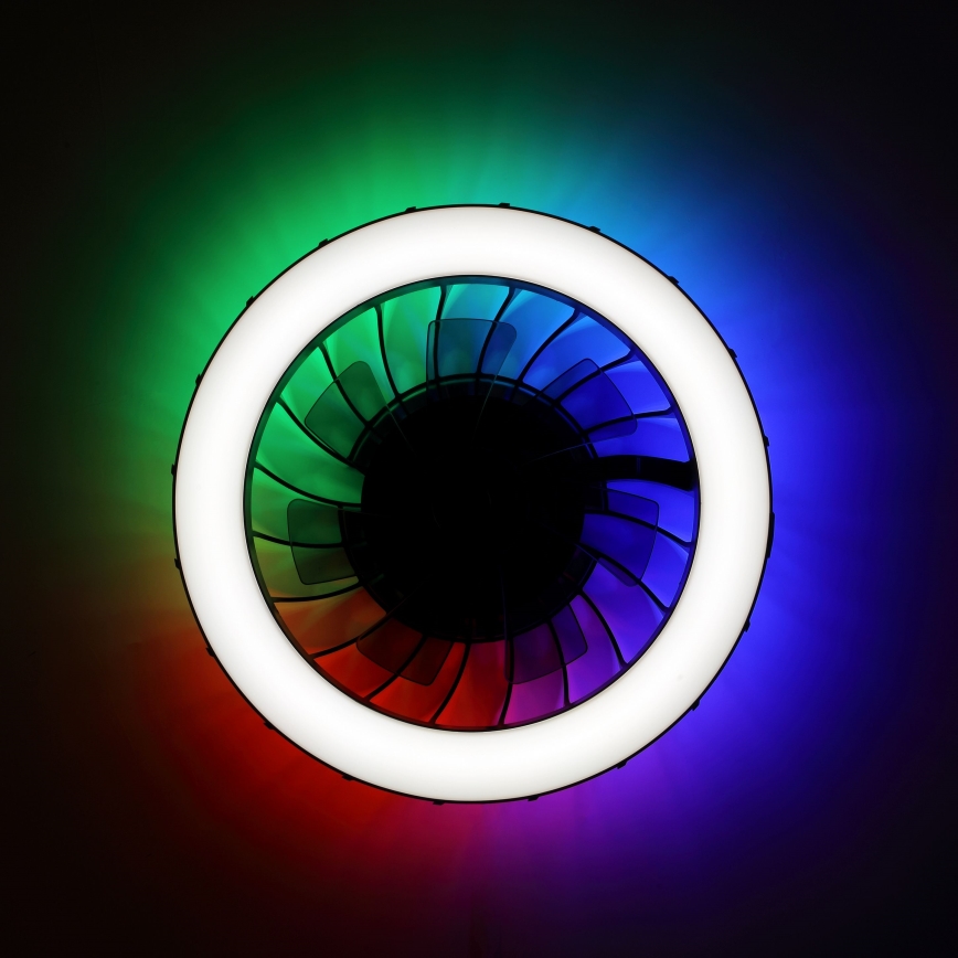 Brilliant - Ventilador de teto dimmerizável LED RGBW com luz FANORA LED/30W/230V 2700-6500K diâmetro 46 cm preto + controlo remoto