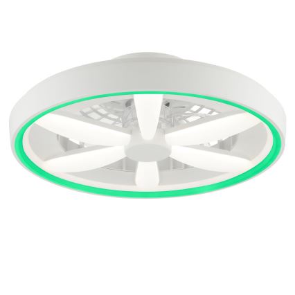 Brilliant - Ventilador de teto LED RGBW regulável com luz GAIANO LED/48W/230V 2700-6500K branco + controlo remoto