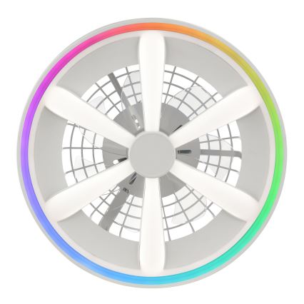 Brilliant - Ventilador de teto LED RGBW regulável com luz GAIANO LED/48W/230V 2700-6500K branco + controlo remoto