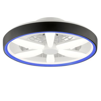 Brilliant - Ventilador de teto dimmerizável LED RGBW com luz GAIANO LED/48W/230V 2700-6500K preto + controlo remoto