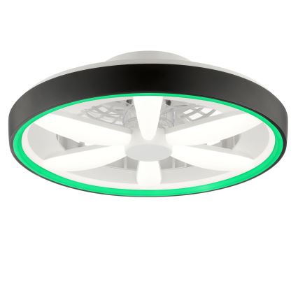 Brilliant - Ventilador de teto dimmerizável LED RGBW com luz GAIANO LED/48W/230V 2700-6500K preto + controlo remoto
