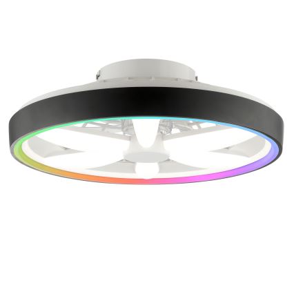 Brilliant - Ventilador de teto dimmerizável LED RGBW com luz GAIANO LED/48W/230V 2700-6500K preto + controlo remoto