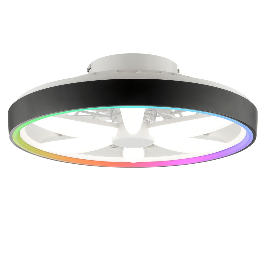 Brilliant - Ventilador de teto dimmerizável LED RGBW com luz GAIANO LED/48W/230V 2700-6500K preto + controlo remoto