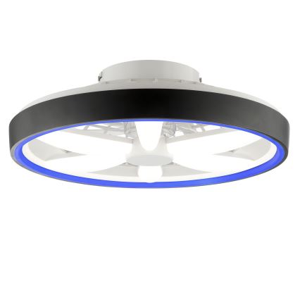 Brilliant - Ventilador de teto dimmerizável LED RGBW com luz GAIANO LED/48W/230V 2700-6500K preto + controlo remoto
