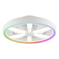 Brilliant - Ventilador de teto LED RGBW regulável com luz GAIANO LED/48W/230V 2700-6500K branco + controlo remoto