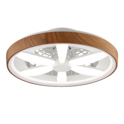 Brilliant -  Ventoinha de teto LED RGBW regulável GAIANO LED/24W/230V 2700-6500K diâmetro 48 cm castanho + comando