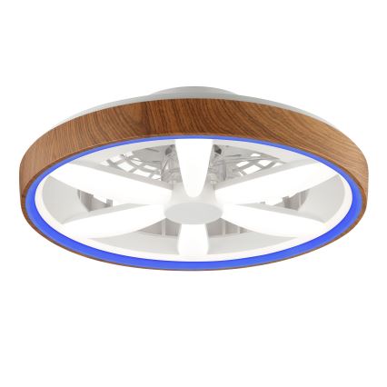 Brilliant -  Ventoinha de teto LED RGBW regulável GAIANO LED/24W/230V 2700-6500K diâmetro 48 cm castanho + comando