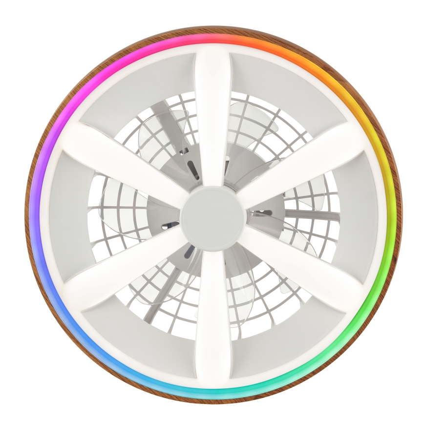 Brilliant -  Ventoinha de teto LED RGBW regulável GAIANO LED/24W/230V 2700-6500K diâmetro 48 cm castanho + comando