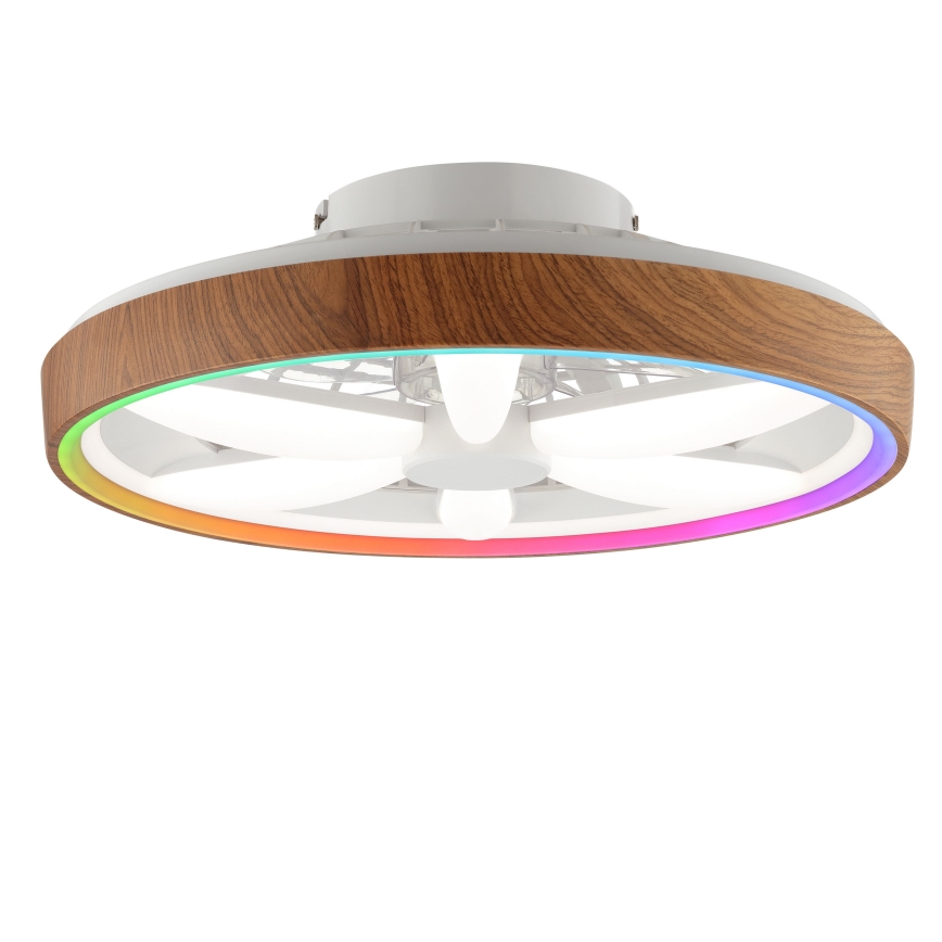 Brilliant -  Ventoinha de teto LED RGBW regulável GAIANO LED/24W/230V 2700-6500K diâmetro 48 cm castanho + comando