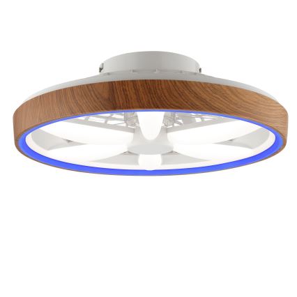 Brilliant -  Ventoinha de teto LED RGBW regulável GAIANO LED/24W/230V 2700-6500K diâmetro 48 cm castanho + comando