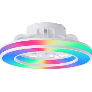Brilliant - Ventoinha de teto LED RGBW regulável MONDELLO LED/26W/230V 2700-6500K diâmetro 41,5 cm branco + comando