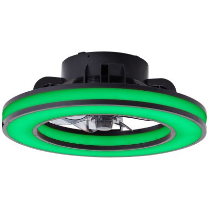 Brilliant - Ventoinha de teto LED RGBW regulável MONDELLO LED/26W/230V 2700-6500K diâmetro 41 cm preto + comando