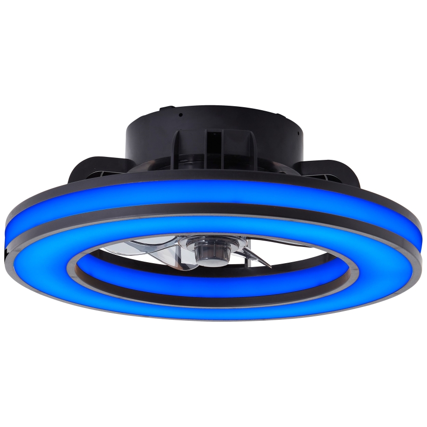 Brilliant - Ventoinha de teto LED RGBW regulável MONDELLO LED/26W/230V 2700-6500K diâmetro 41 cm preto + comando