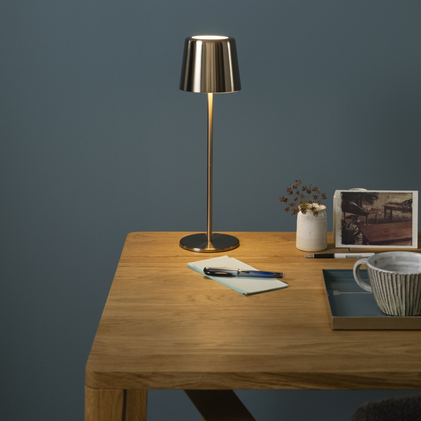 Brilliant - Lâmpada exterior tátil LED regulável XAANA LED/4W/5V 3000/4000/6500K 2600 mAh IP44 dourada