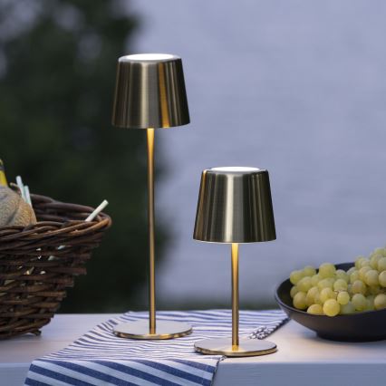 Brilliant - Lâmpada exterior tátil LED regulável XAANA LED/4W/5V 3000/4000/6500K 2600 mAh IP44 dourada