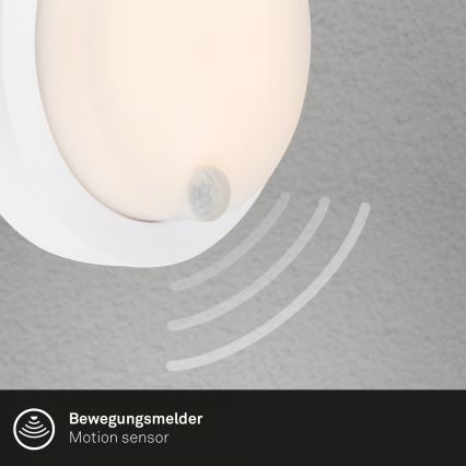 Brilo - Aplique de parede LED recarregável para exterior com sensor LED/4W/5V 4400 mAh IP44 branco