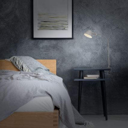 Brilo - Candeeiro de mesa flexível com clipe 1xE27/10W/230V prateado