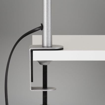 Brilo - Candeeiro de mesa flexível com clipe 1xE27/10W/230V prateado