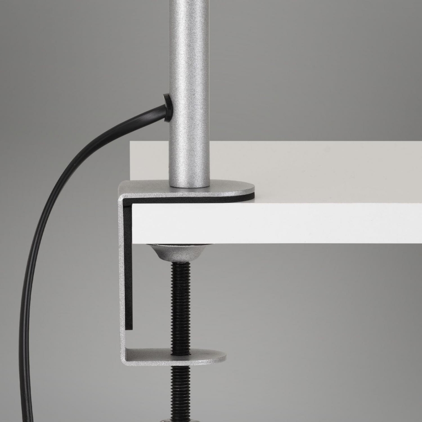 Brilo - Candeeiro de mesa flexível com clipe 1xE27/10W/230V prateado