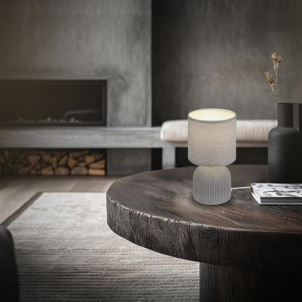 Brilo - Candeeiro de mesa INO 1xE14/10W/230V cinzento