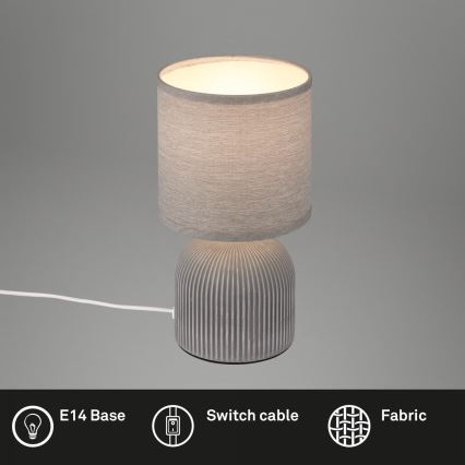 Brilo - Candeeiro de mesa INO 1xE14/10W/230V cinzento