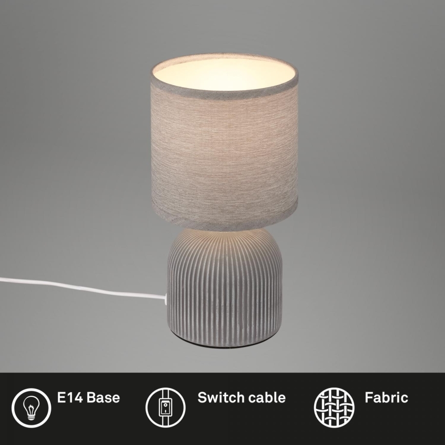 Brilo - Candeeiro de mesa INO 1xE14/10W/230V cinzento